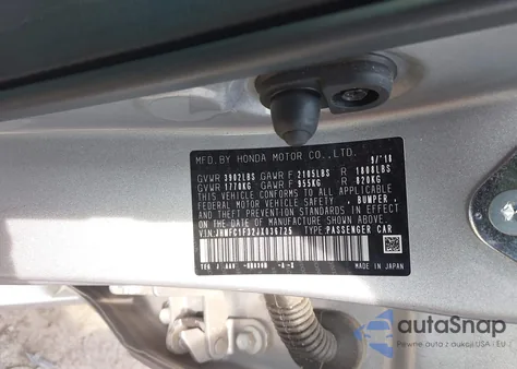 2018 Honda Civic Ex-T z USA, uszkodzony, nr VIN JHMFC1F32JX036725